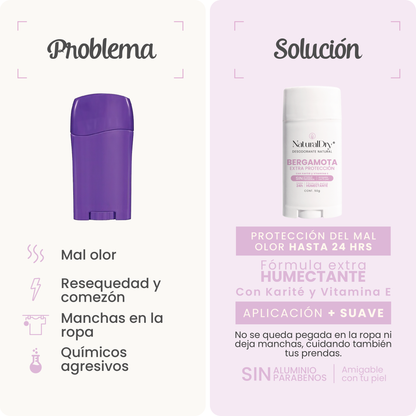 Desodorante natural MUJER INTENSE en barra - Aroma Bergamota con ALUMBRE