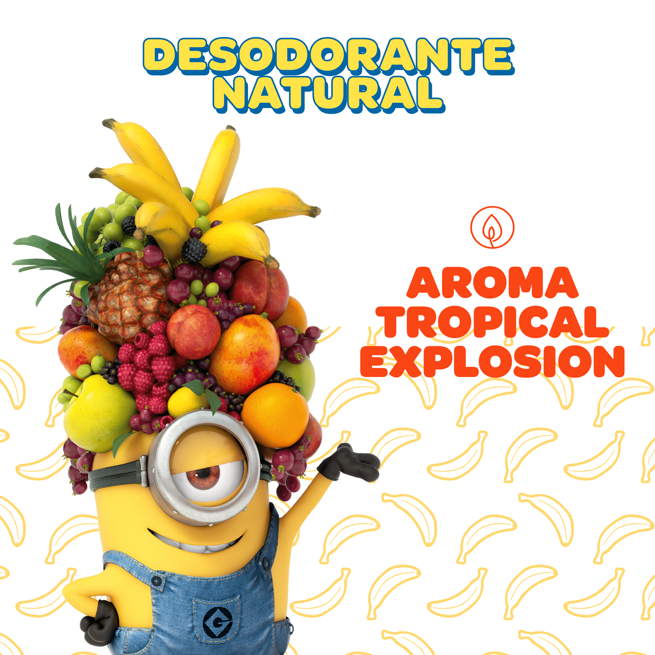 Desodorante natural corporal en barra Kids - Minions - Tropical explosion - piel sensible