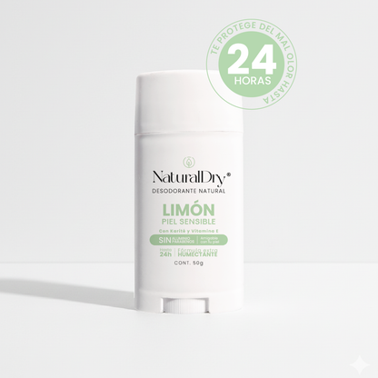 Desodorante natural en barra - limón - sin bicarbonato de sodio