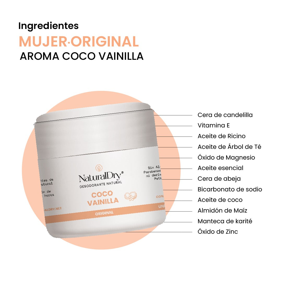 Desodorante natural NaturalDry en crema - Coco Vainilla