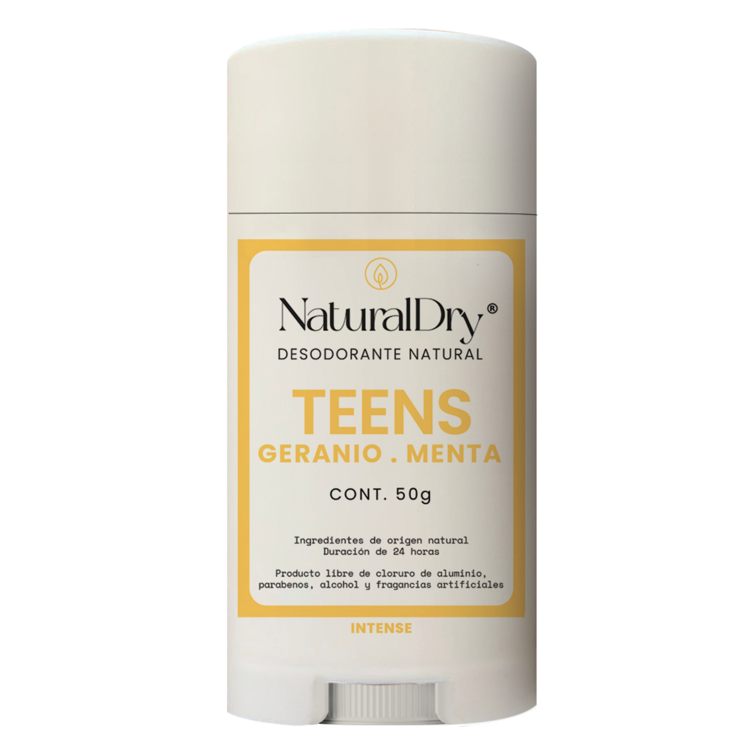 Desodorante natural corporal en barra TEENS - Aroma Geranio Menta