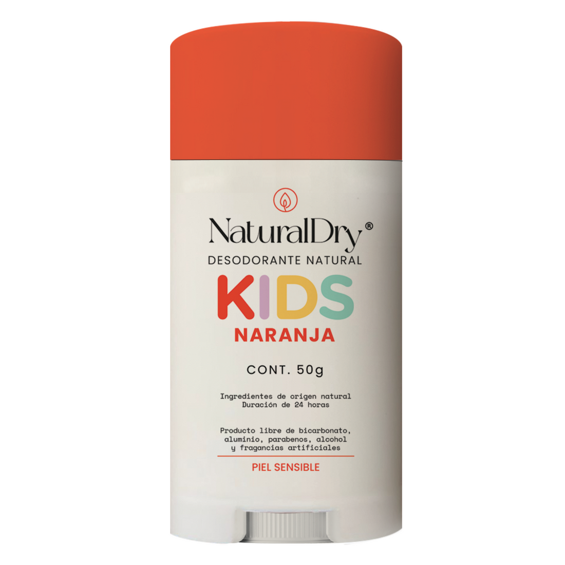 Desodorante natural corporal en barra - niños piel sensible - naranja