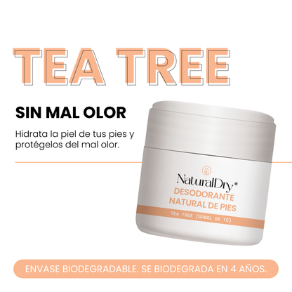 Desodorante natural para pies en crema - tea trea