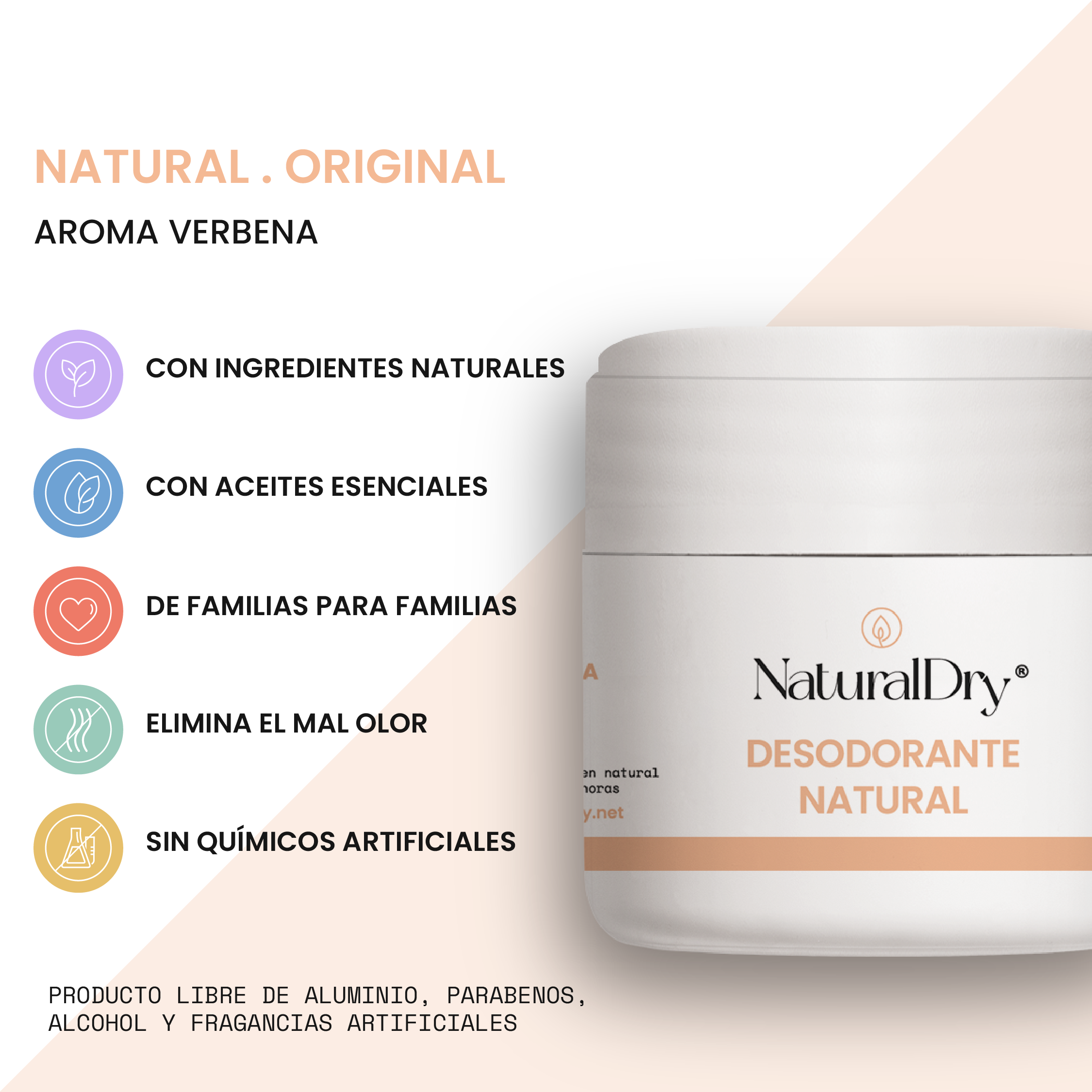 Desodorante natural en crema - unisex - verbena