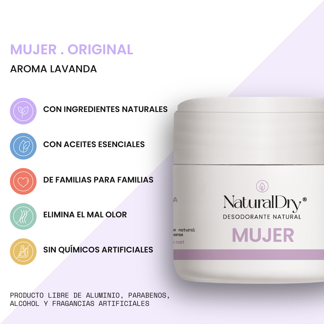 Desodorante natural en crema - mujer - lavanda