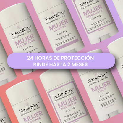 Mujer Lavanda + Mujer Palo de Rosa + Mujer Bergamota - Kit 3 Desodorantes en Barra