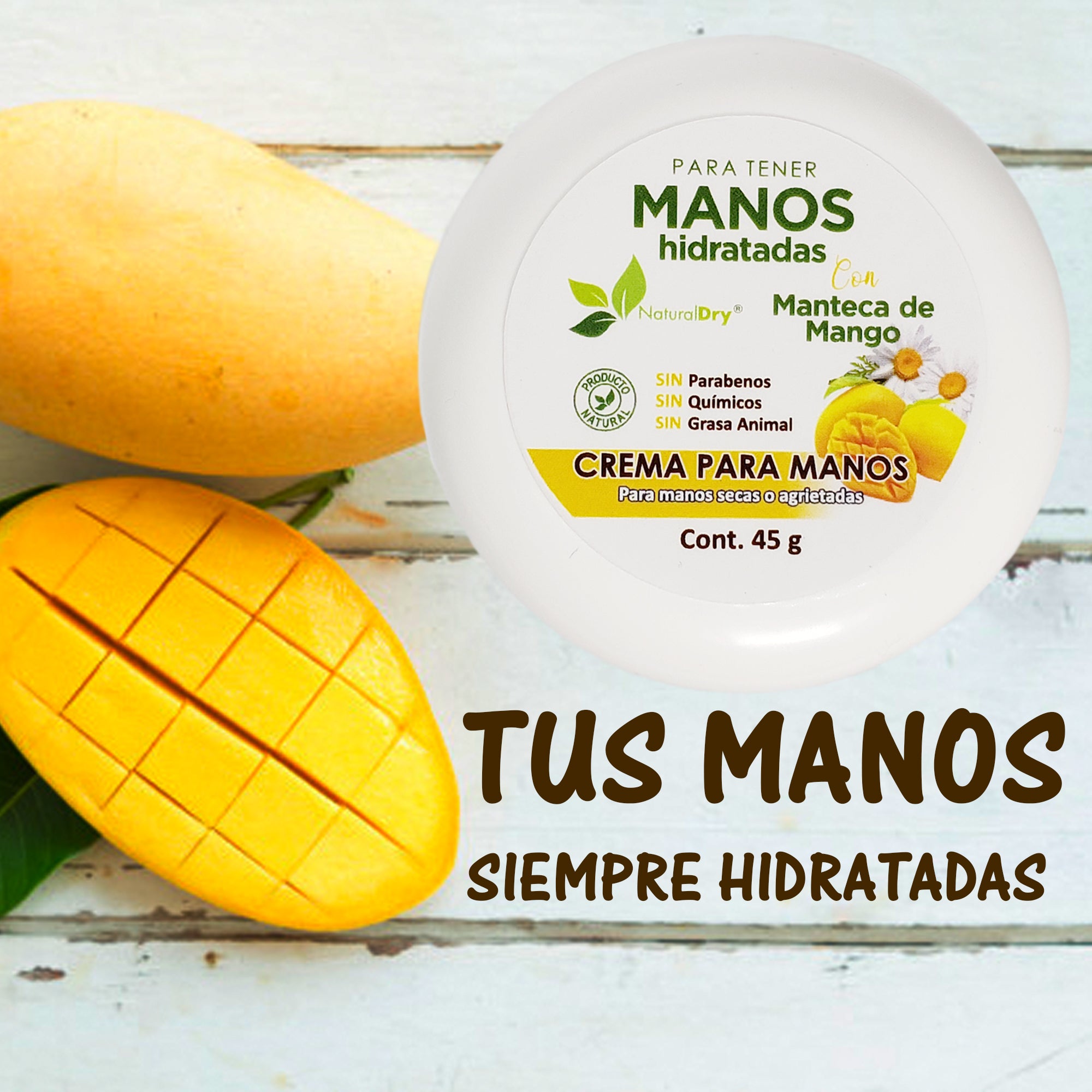 Crema natural para manos de manteca de mango - vegana