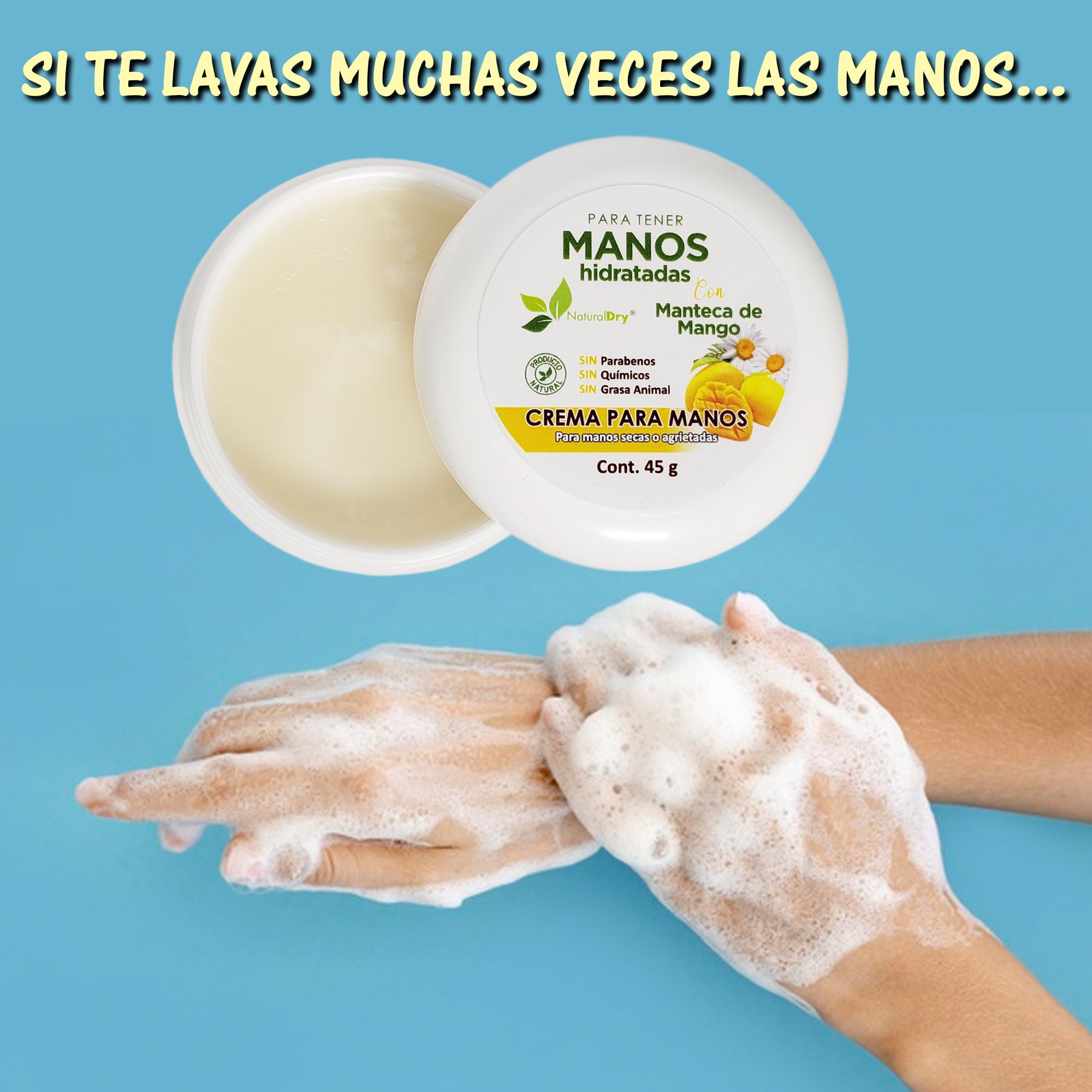 Crema natural para manos de manteca de mango - vegana