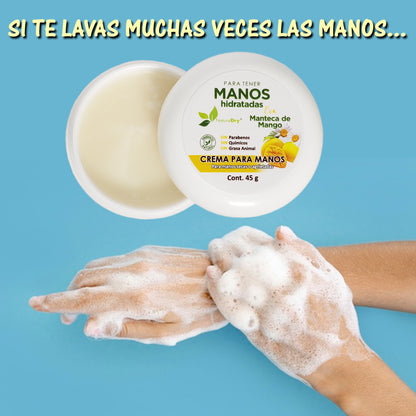 Crema natural para manos de manteca de mango - vegana