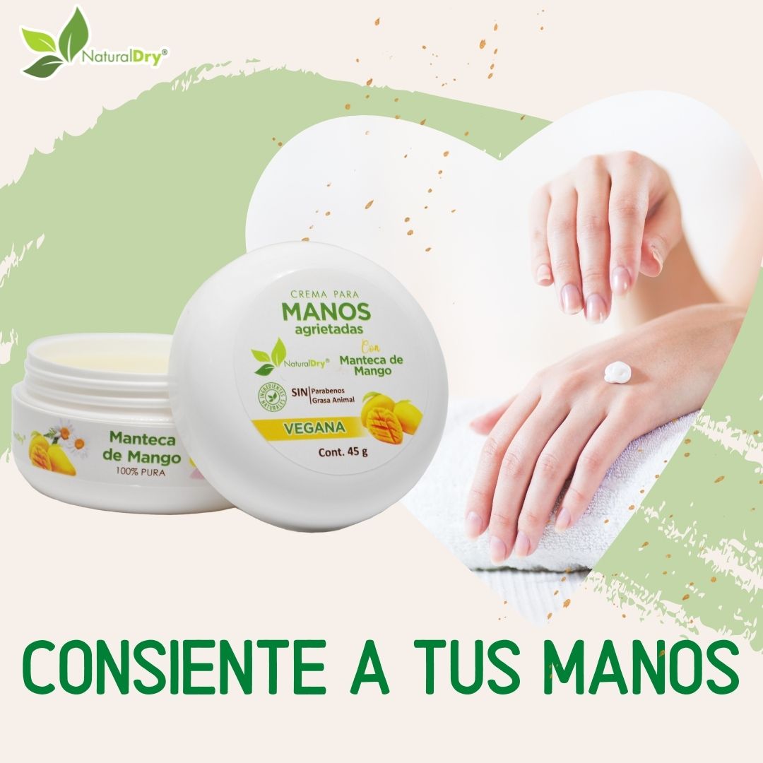 Crema natural para manos de manteca de mango - vegana