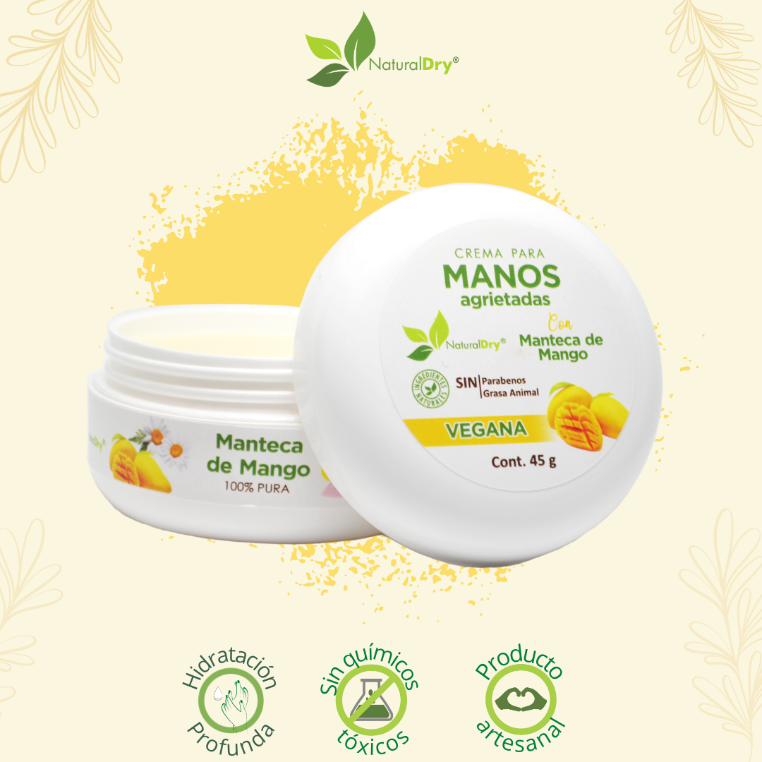 Crema natural para manos de manteca de mango - vegana